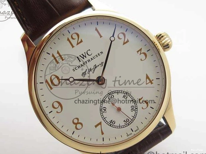 MIROTIME 0818 Effortless Portuguese Fa Jones IW544201 RG GSF 1:1 Best Edition White Dial On Leather Strap 7228